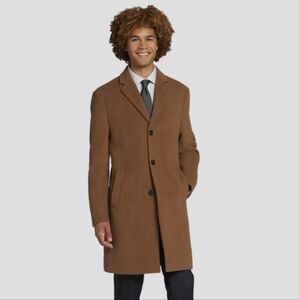 NEW Calvin Klein Dark Camel Top Coat XXL